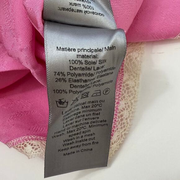 Zadig and Voltaire Risty Silk Slip Midi Dress in Pink with Lace Trim S - Picture 11 of 11